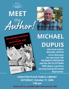 Michael Dupuis Author event poster